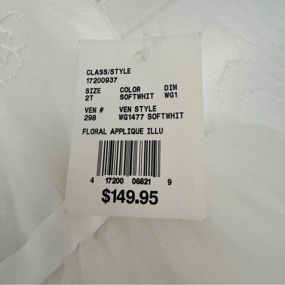 NWT NEVER WORN White' Tulle Flower Girl Dress - Picture 5 of 8
